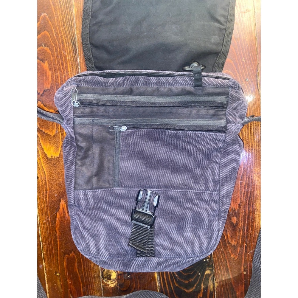 Hempmania Duluth Trading Co Hemp Canvas Crossbody Messenger Bag Navy Utility Bag - Picture 4 of 7